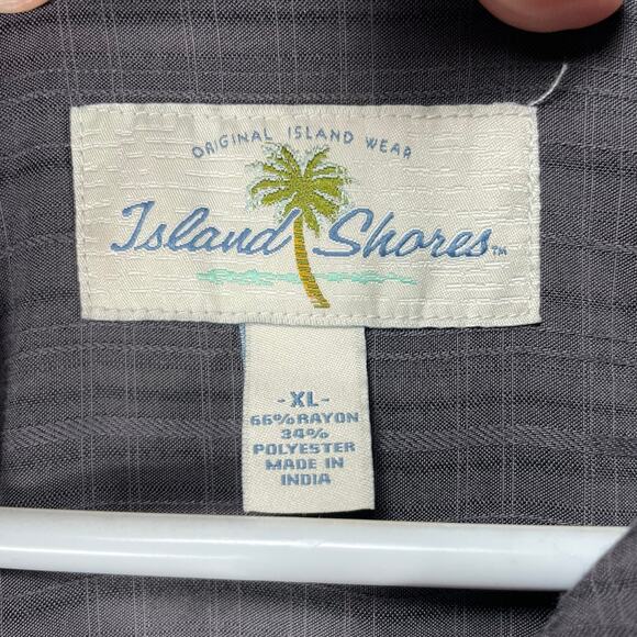 Island Shores Button Up Shirt Lot Of 2 Men's XL Gray Cork Button Casual Beach - Picture 6 of 10